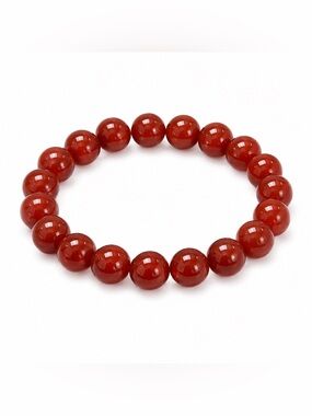 Brown/Red Beaded Stretch Bracelet - Women Jewelry